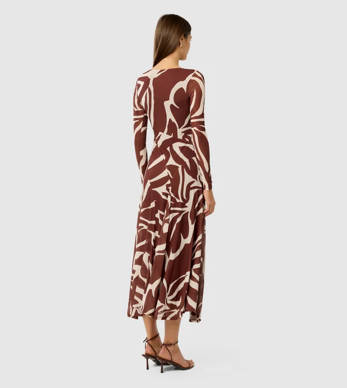 forever new TAMMY Patterned Long Sleeves Midi Dress